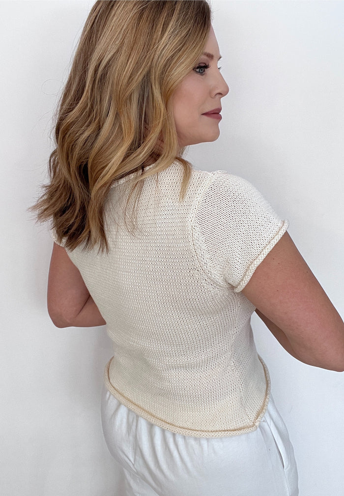 Spring Knit Top-Ivory