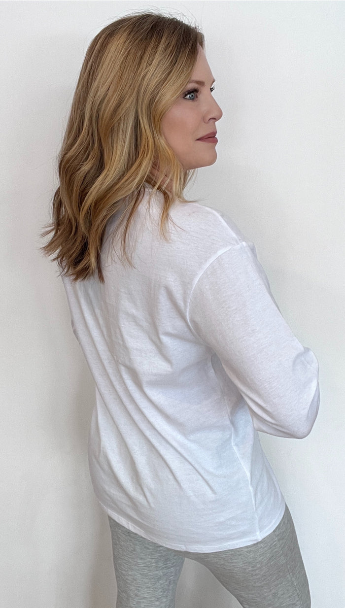 The Perfect Cotton Long Sleeve Tee-White