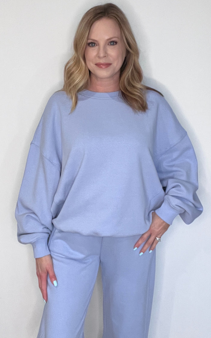 The Lounge Cotton Sweatshirt-Lavender