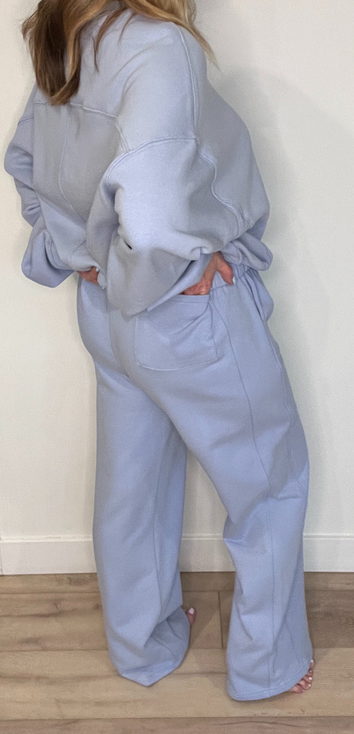 The Lounge Cotton Sweatpants-Lavender