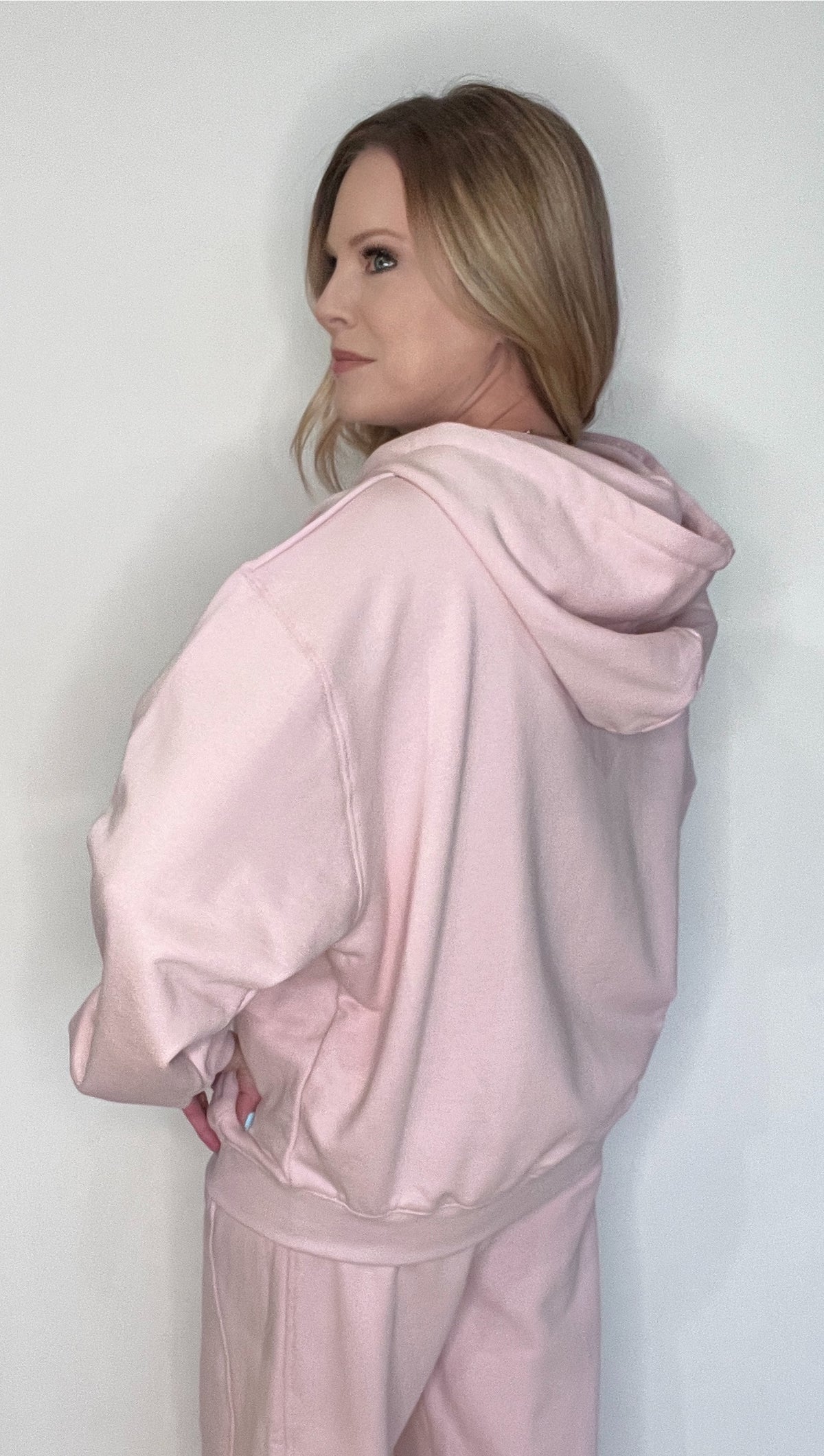 The Lounge Cotton Hoodie-Pink