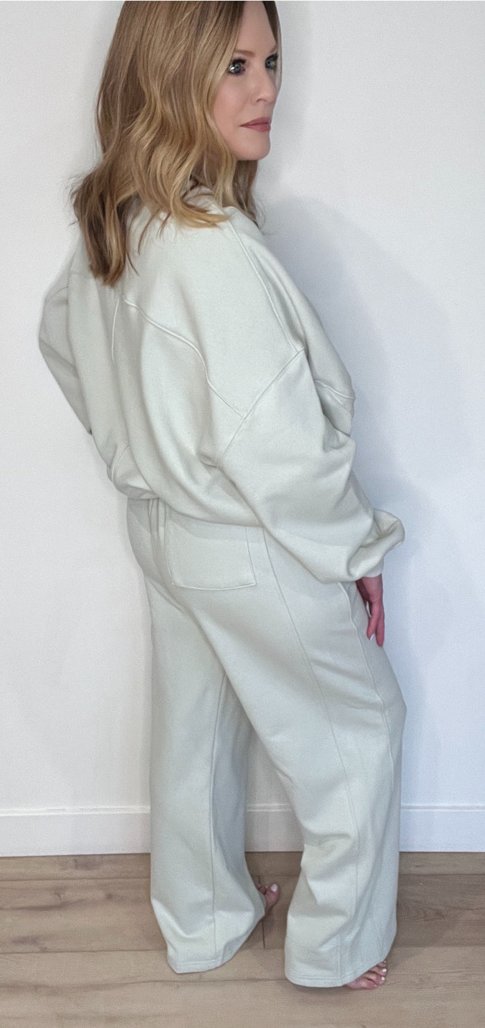 The Lounge Cotton Sweatpants-Mist Grey