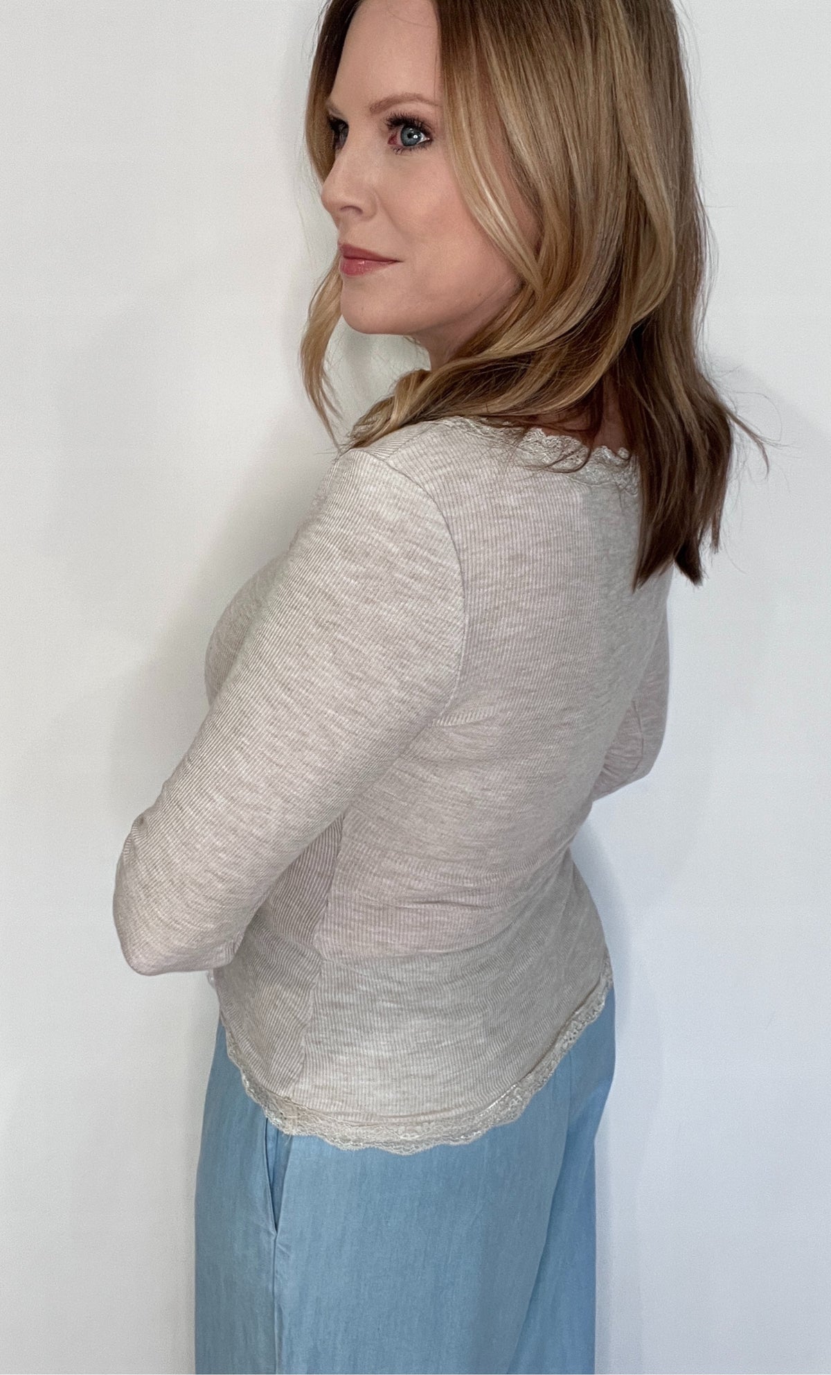 Harbor Lace Top-Oatmeal