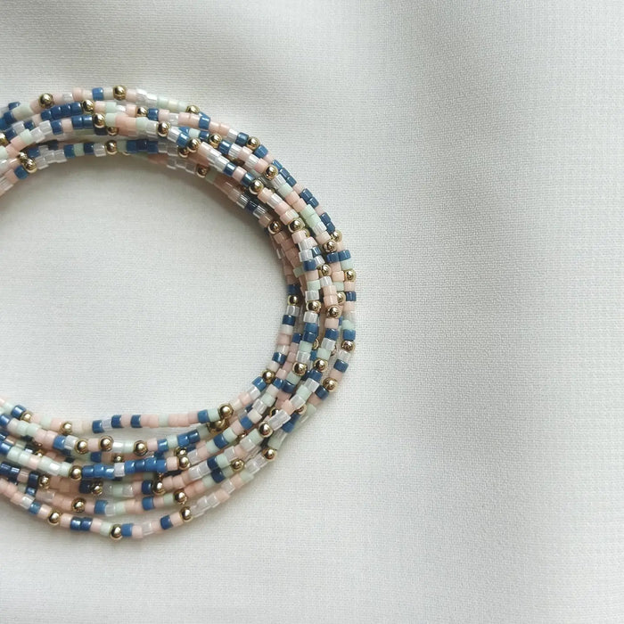 Beaded Stretch Bracelet-Coastal Cool