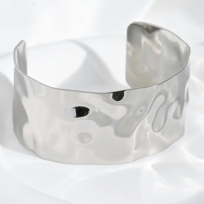 Wide Cuff Bracelet-Silver