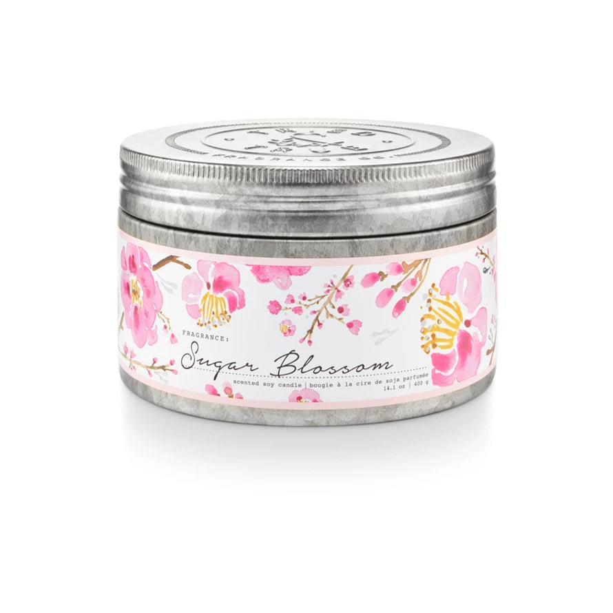 Sugar Blossom Tin Candle