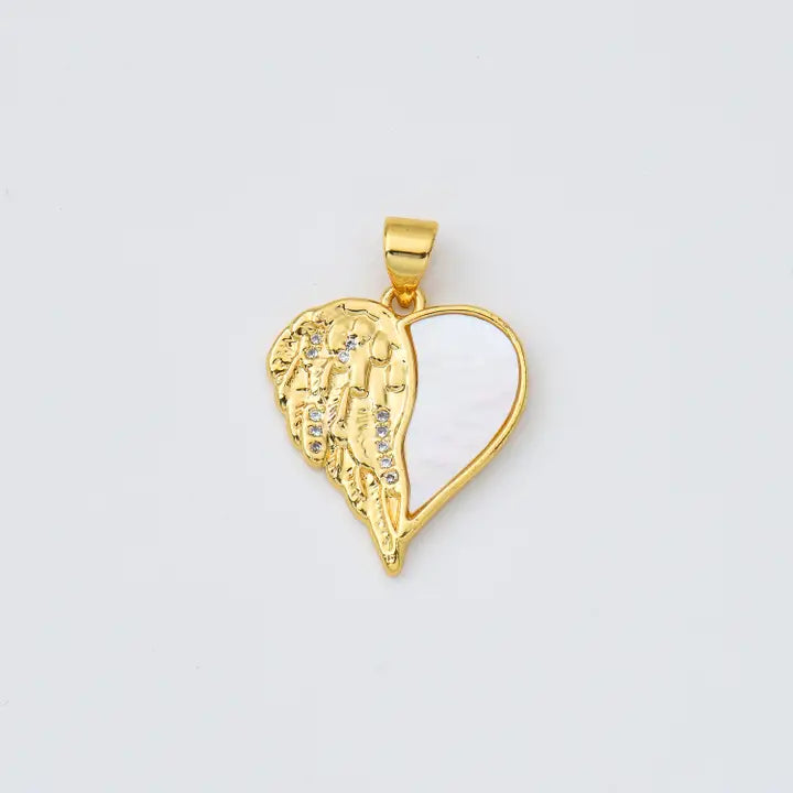 Angel Wing Heart Charm