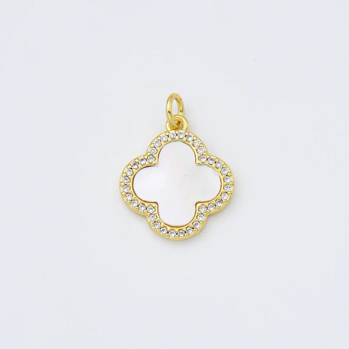 Clover Shell Pearl Charm