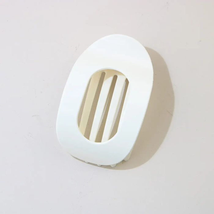 Oval Flat Hair Clip-Ivory