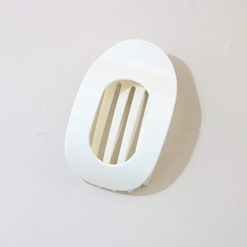 Oval Flat Hair Clip-Ivory