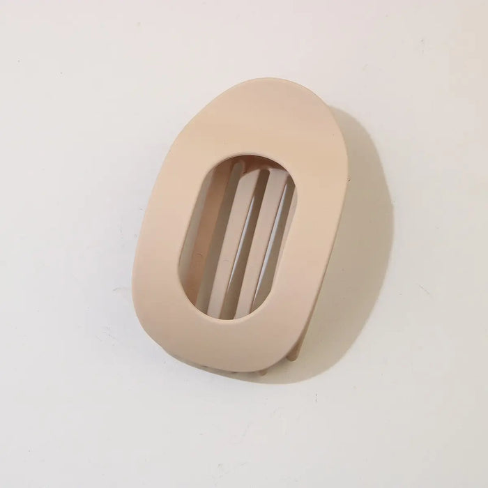 Oval Flat Hair Clip-Beige