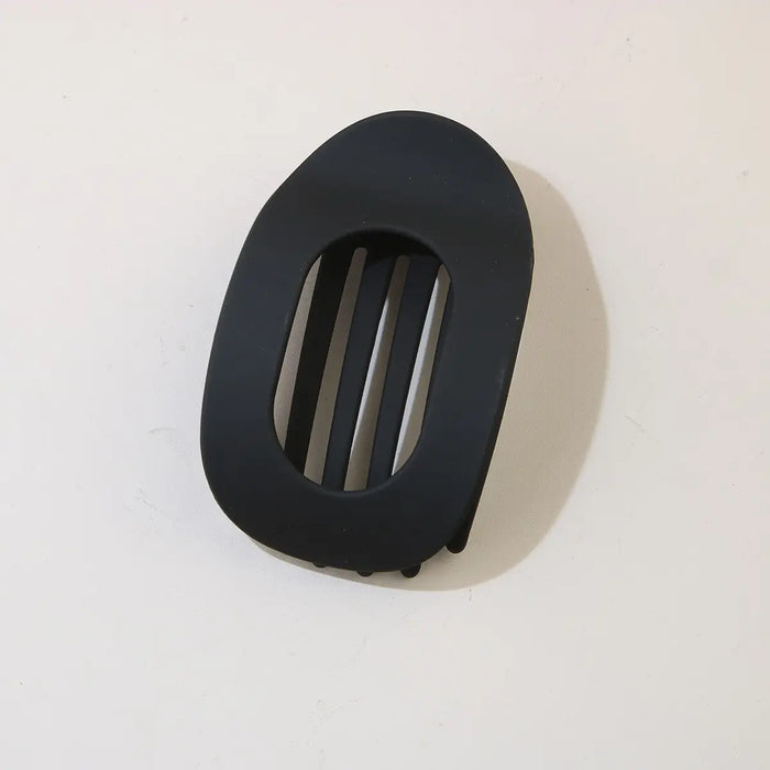 Oval Flat Hair Clip-Matte Black