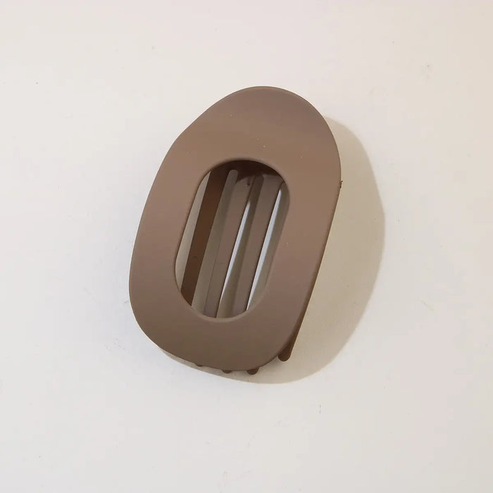 Oval Flat Hair Clip-Taupe