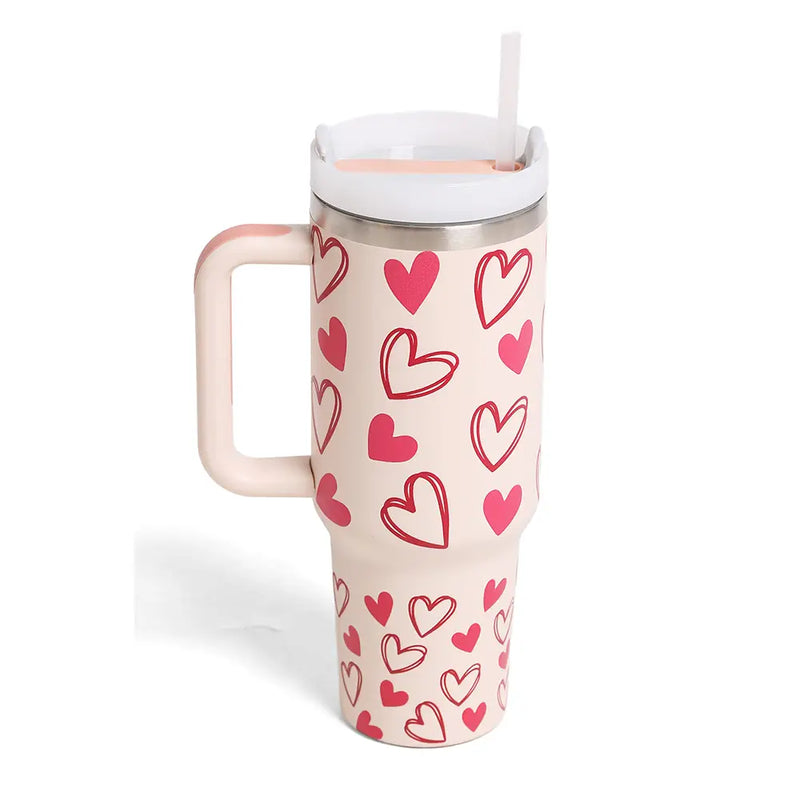 Hearts Tumbler-Red