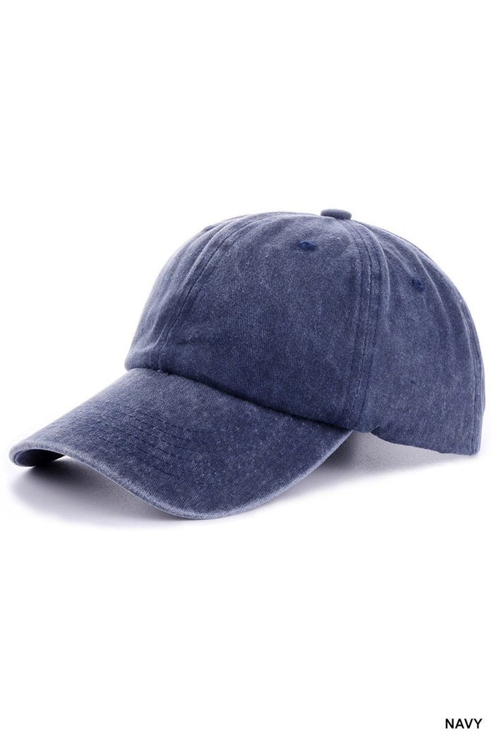 Vintage Wash Baseball Hat-Navy