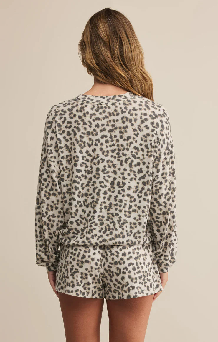 Z Supply Luxe Leopard Long Sleeve Top