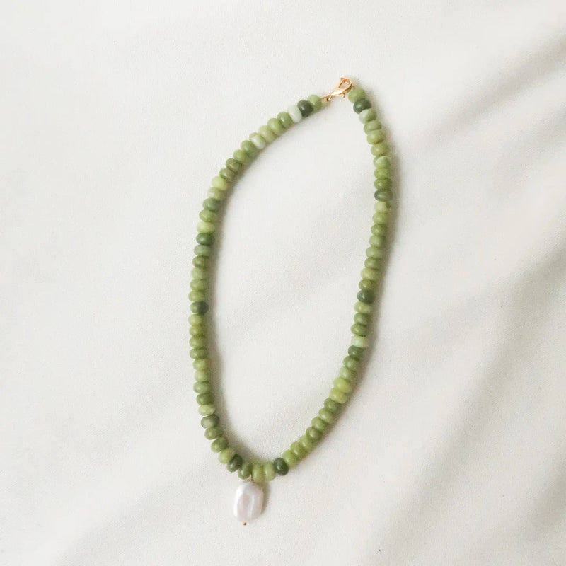 Aria Necklace-Green Jade