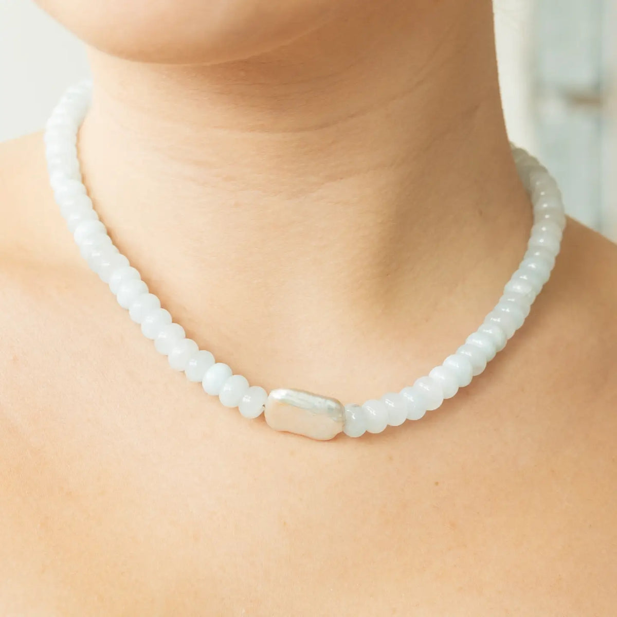 Ocean Jade and Pearl Necklace