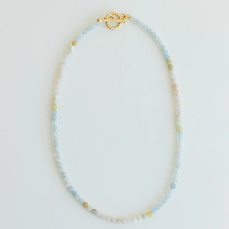 Aquamarine Mini Beaded Necklace