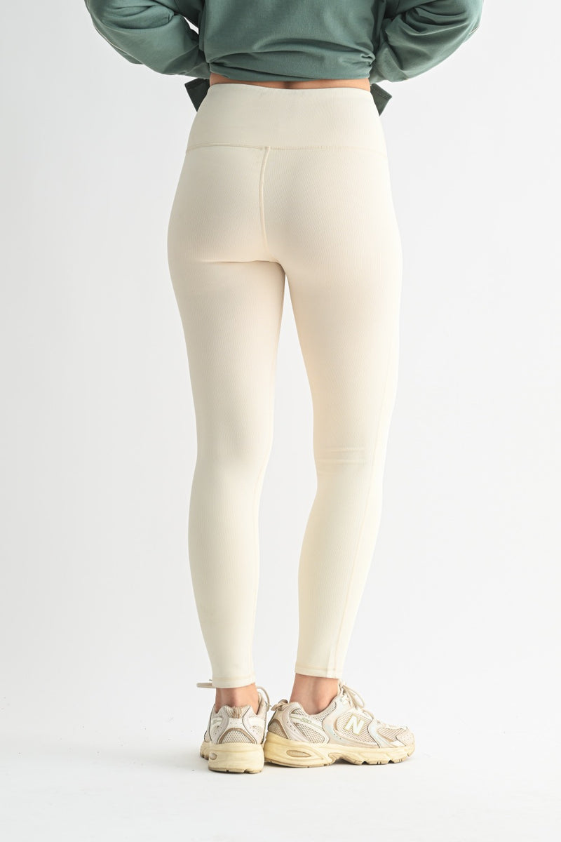 Core Ribbed Legging-Natural