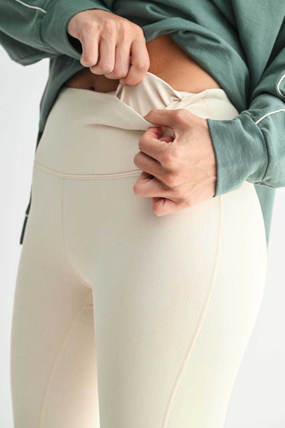 Core Ribbed Legging-Natural