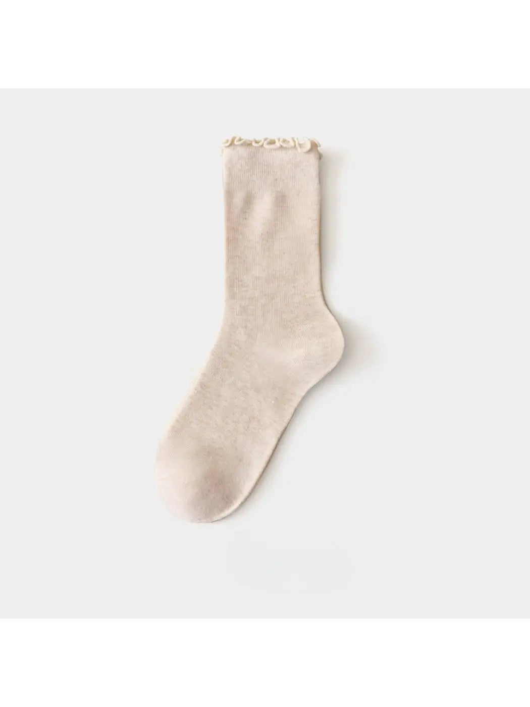 Ruffle Socks-Beige