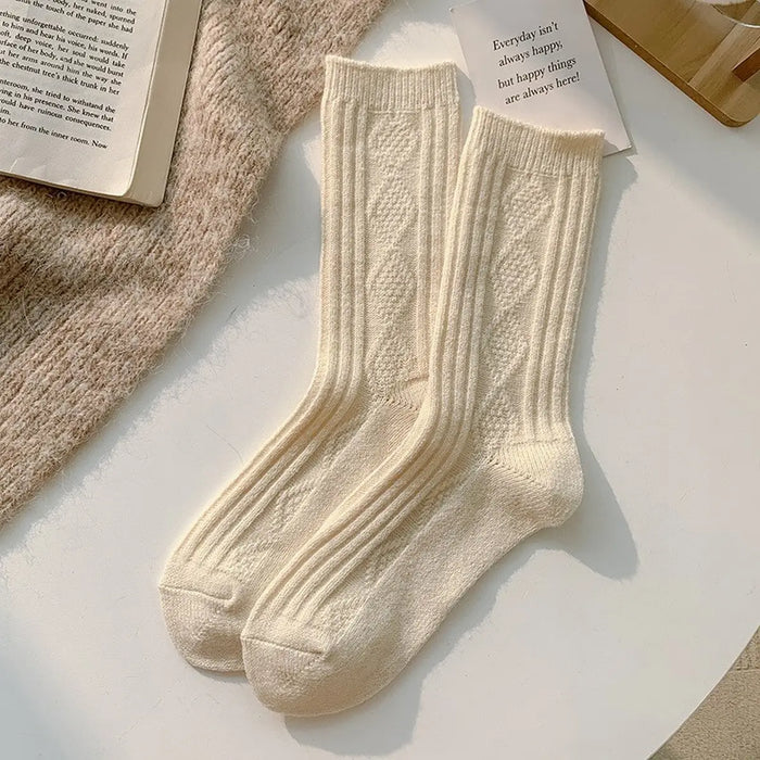 Diamond Socks-Ivory