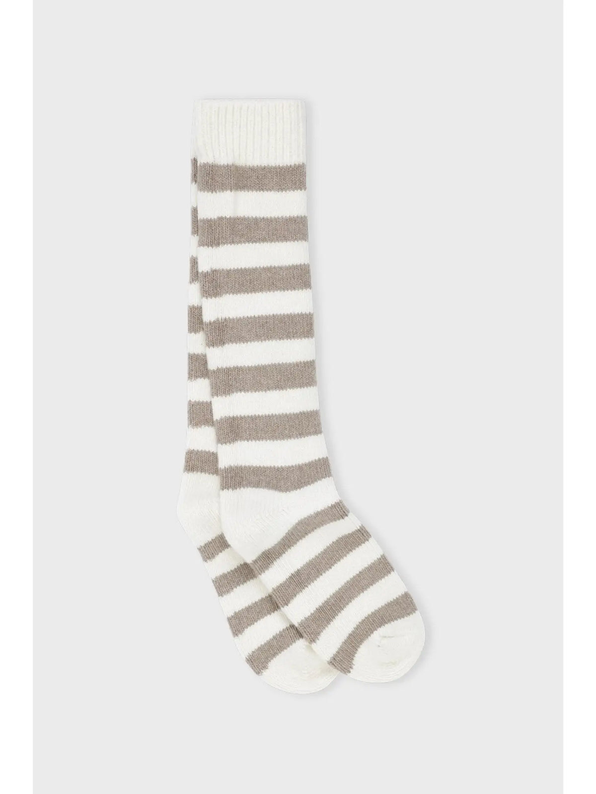 Polar Long Sock-Ecru/Taupe Stripe