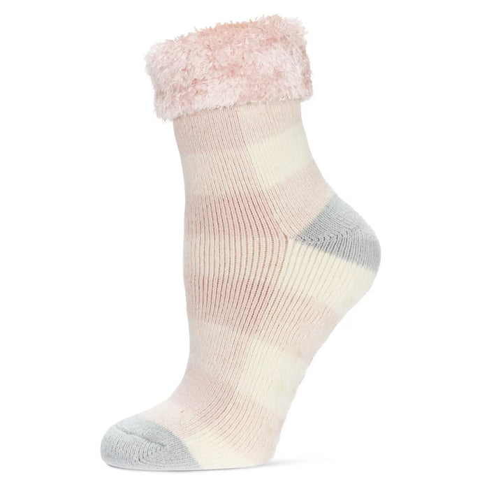 Buffalo Check Plush Socks-Blush