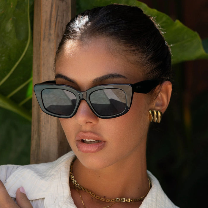 Beatrix Cat Eye Sunglasses-Black