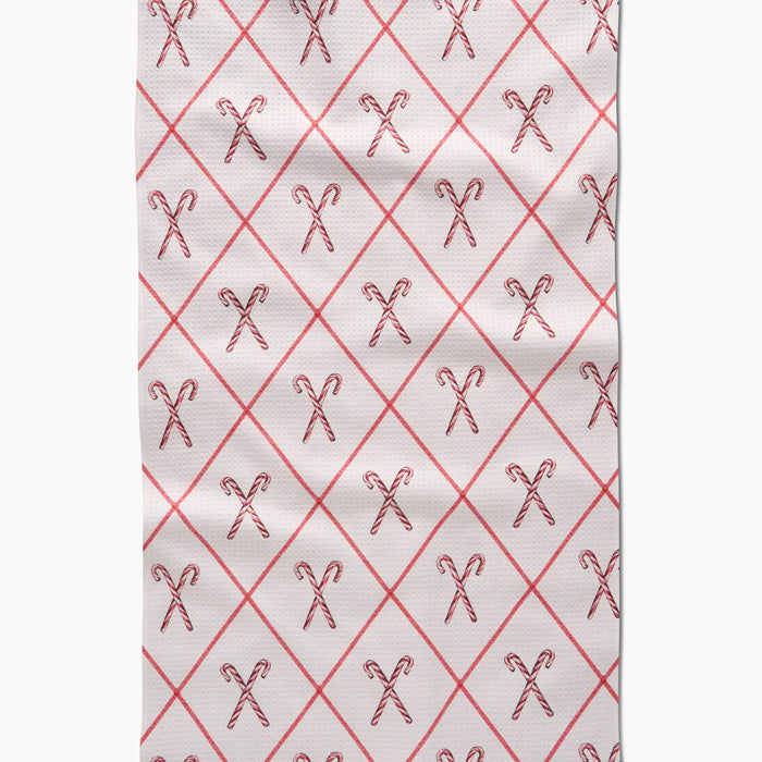 Festive Candy Canes Tea Towel