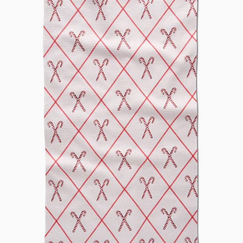Festive Candy Canes Tea Towel