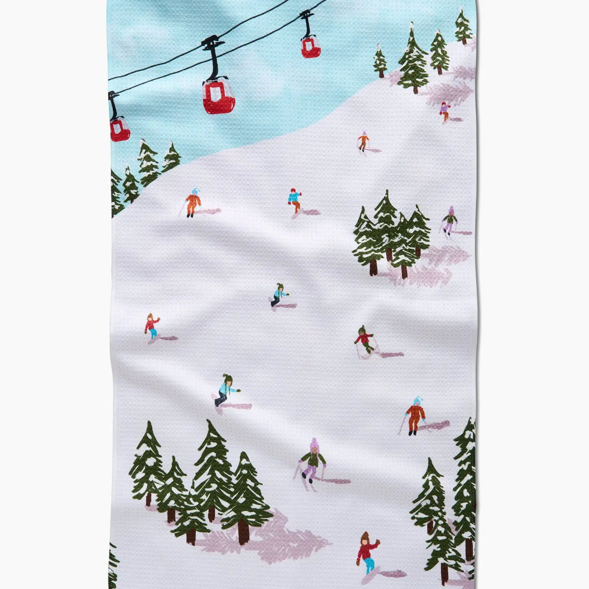 Winter Ski Trip Tea Towel