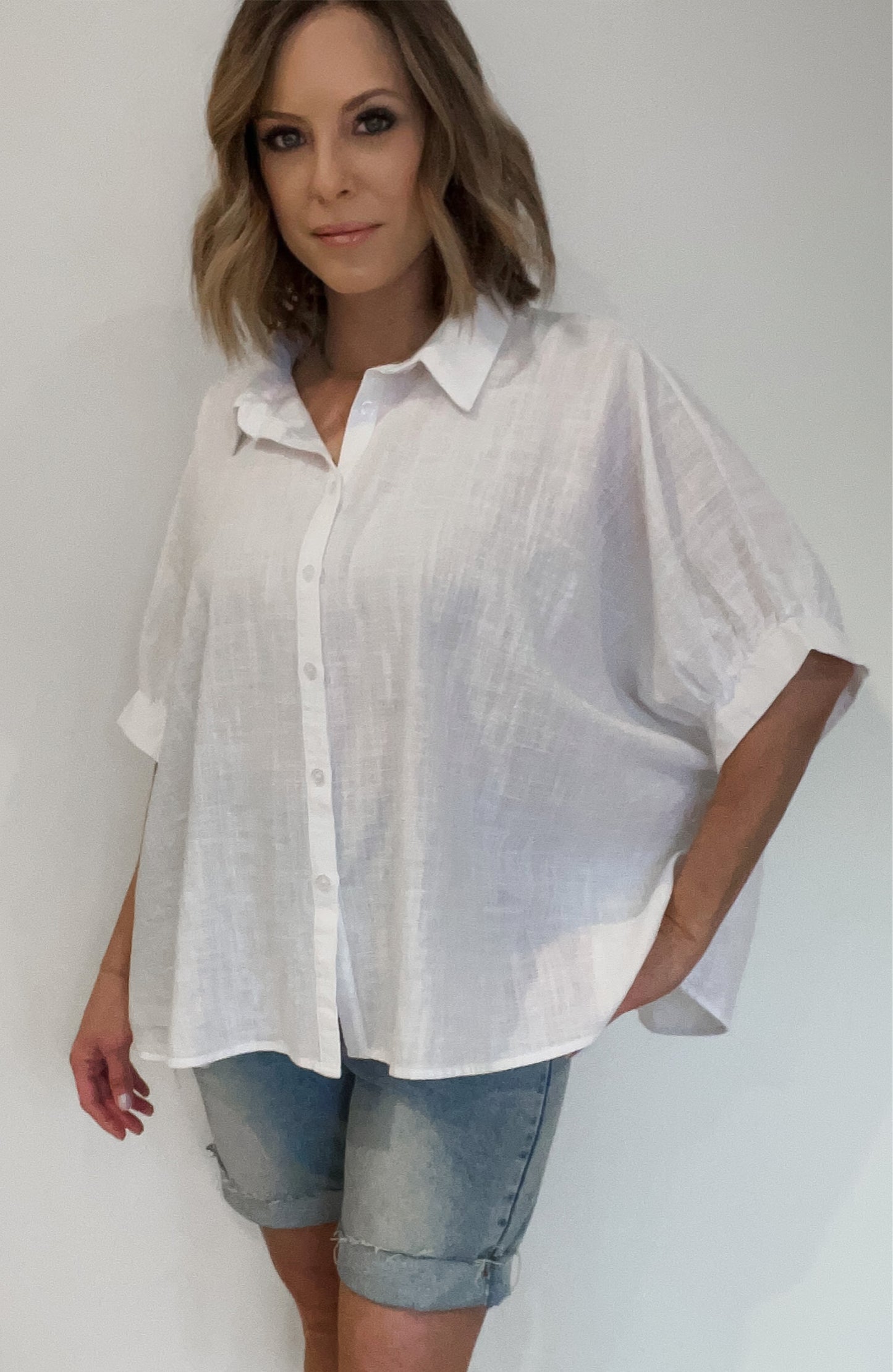 Cove Oversized Button Down Top-Final Sale