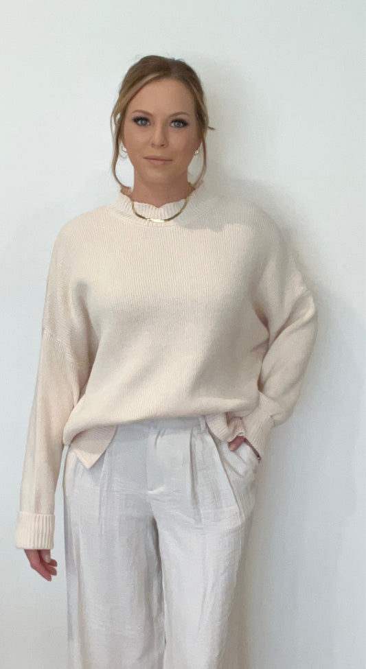Riley Oversized Sweater-Natural