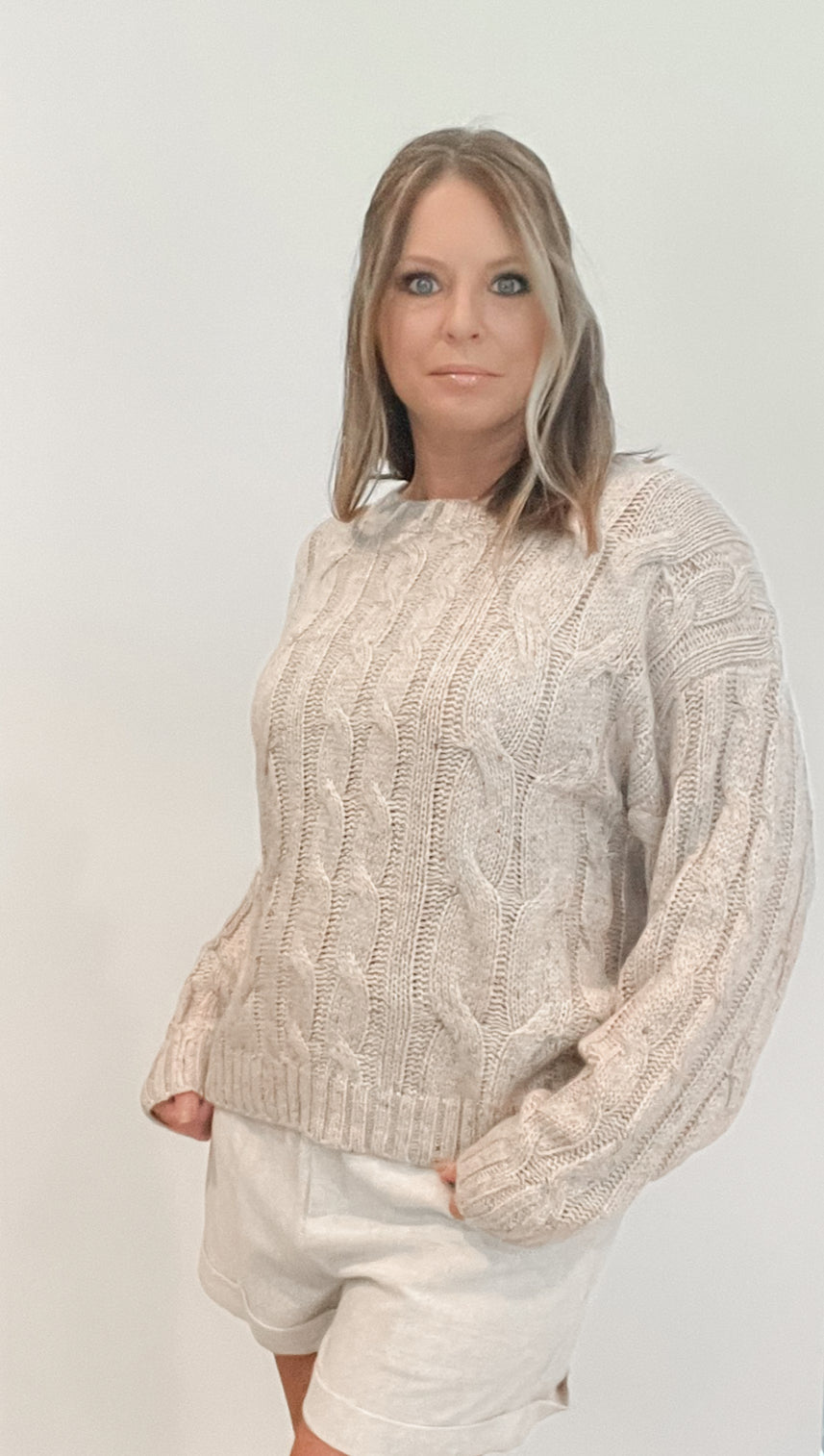 Cobblestone Cable Knit Sweater