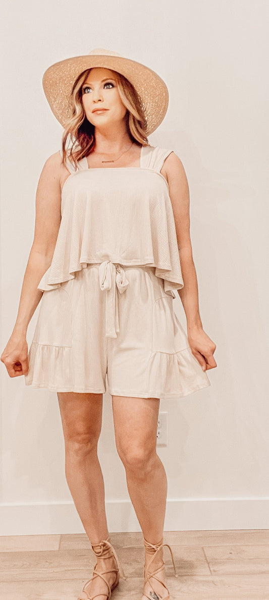 Flowy Ribbed Shorts-Final Sale